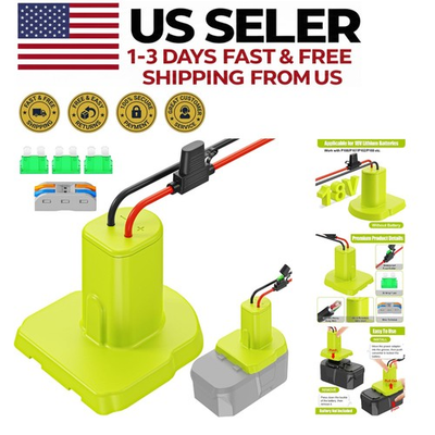 #ad #ad Lightweight 30A Fuse Power Wheel Adapter for Ryobi 18V Batteries Easy Install $18.39