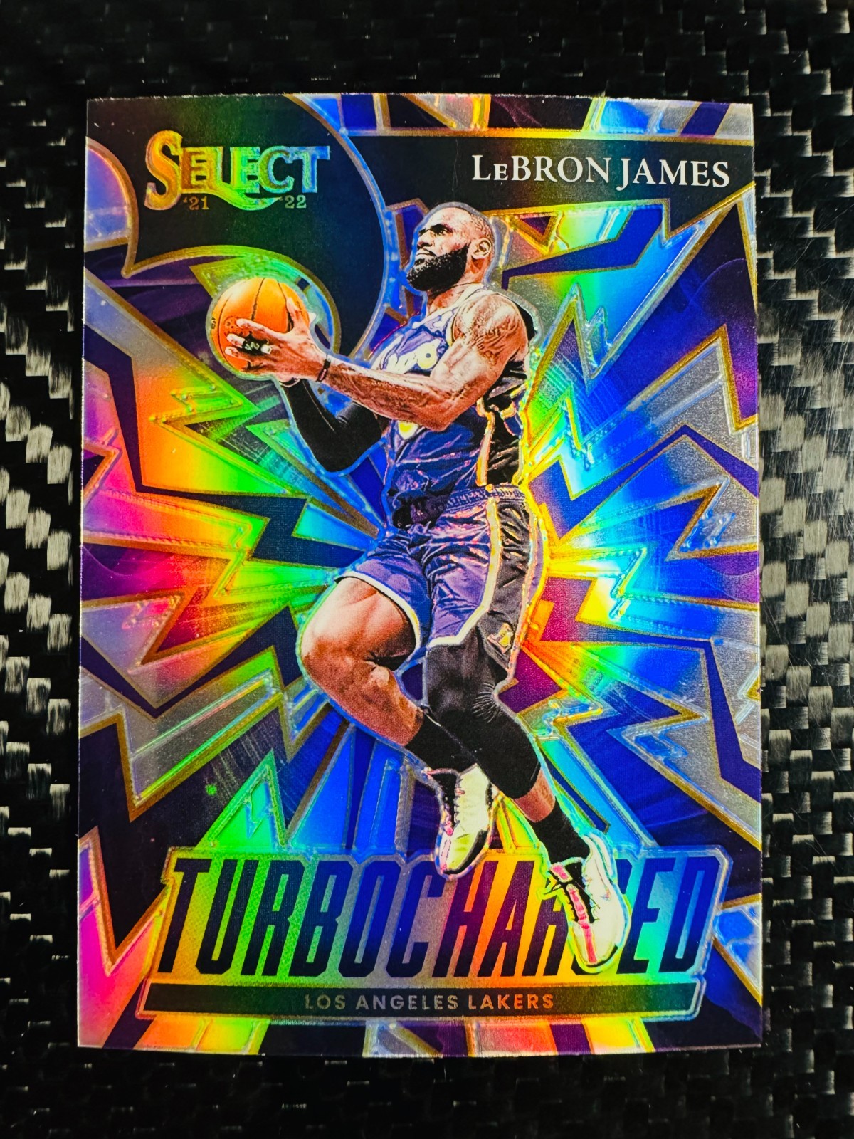 LeBron James 2021-22 Panini Select Turbo Charged Silver #5 Lakers
