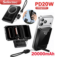Image of 20000mAh Magnetic Wireless Power Bank 22.5W Portable Charger for i.Phone 12–17