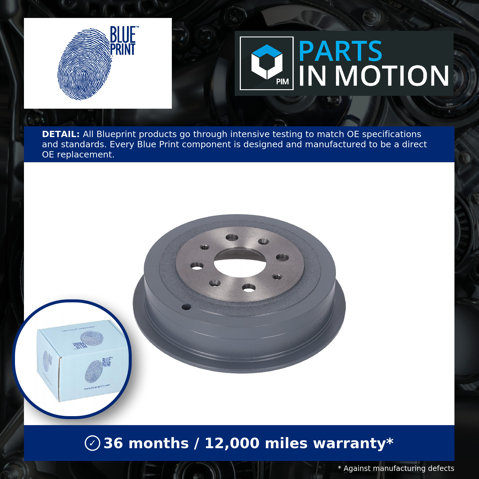 2x Brake Drums (Pair) fits OPEL ADAM M13 1.4 Rear 13 to 19 203mm Set Blue Print - Image 12