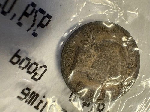 1914-D Barber Dime Silver 10c. Ungraded