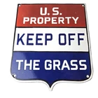 Vintage Private Property Sign - USA Gas Service Station Pump Porcelain Sign