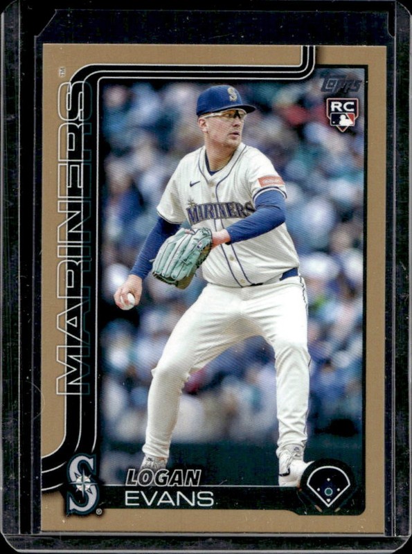 2025 Topps Update Logan Evans RC Gold Border Rookie #/2025 Mariners