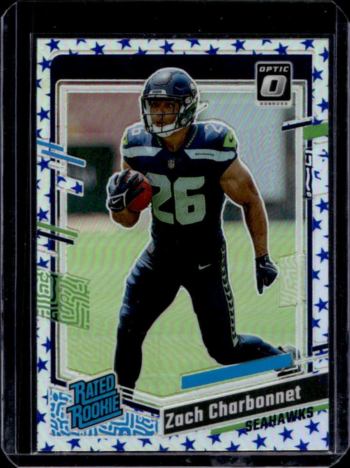 2023 Panini Donruss Optic Zach Charbonnet Blue Stars Prizm RC Rated Rookie #294