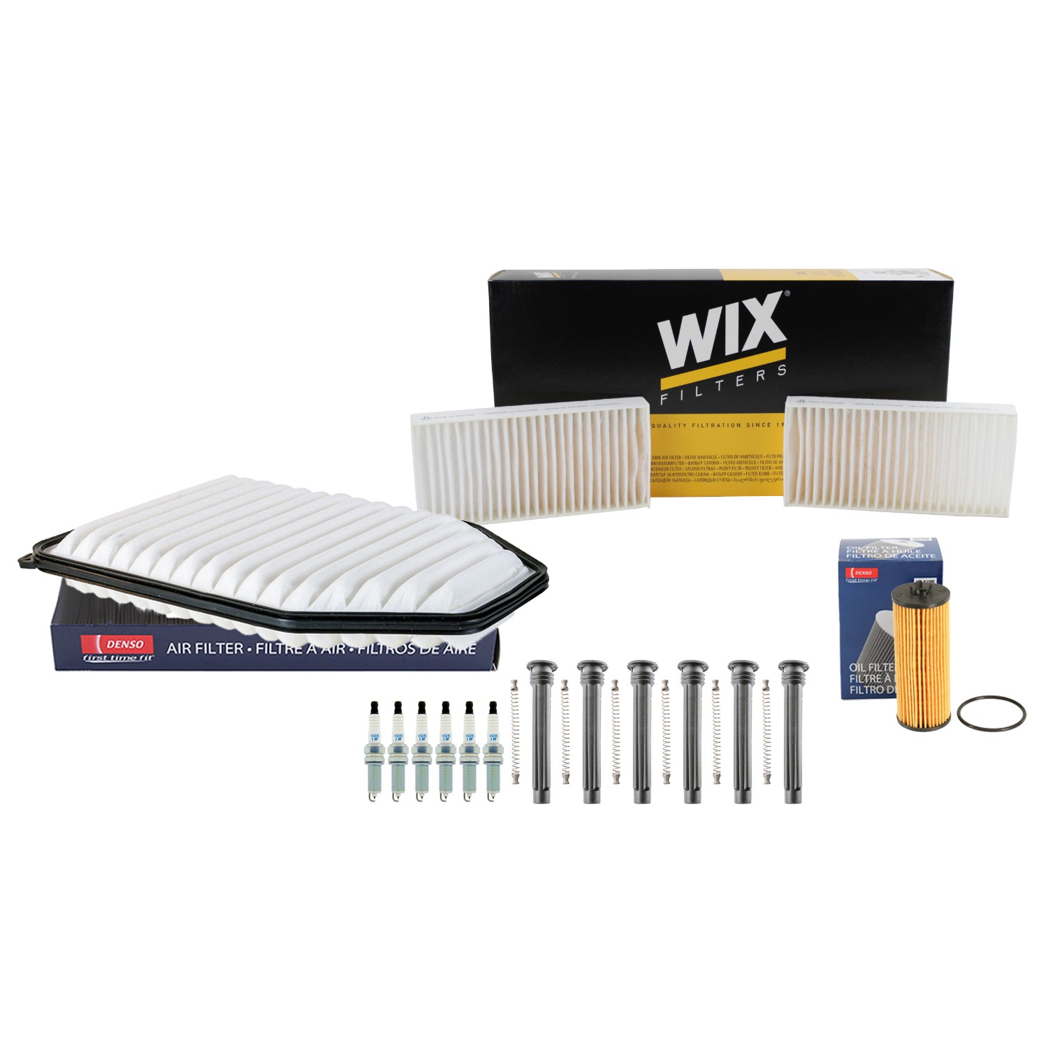 Denso Tune Up Kit NGK 6 Spark Plugs  Boots Kit for Wrangler 3.6L V6 GAS ERB