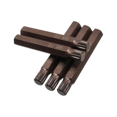 5 PCS M9 Torx Screwdriver Bits 9mm 12 Point Spline Head 3 Inch Length