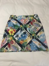 Talbots Women Tropical Island Novelty Print Skirt Size 8P Coastal Preppy