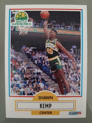1990-91 Fleer Shawn Kemp Rookie #178 Seattle SuperSonics N NBA Basketball