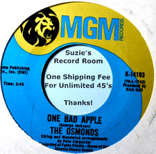 The Osmonds One Bad Apple EX+/VG+ Teener Pop 70s Rock 45 7" Vinyl -COUPONS!