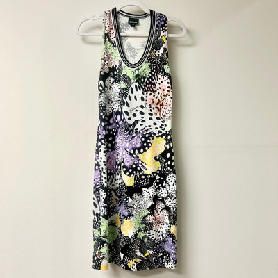 Just Cavalli Orchid Sleeveless Fish-Print Bodycon Tank Dress Multi Women 42/US 6