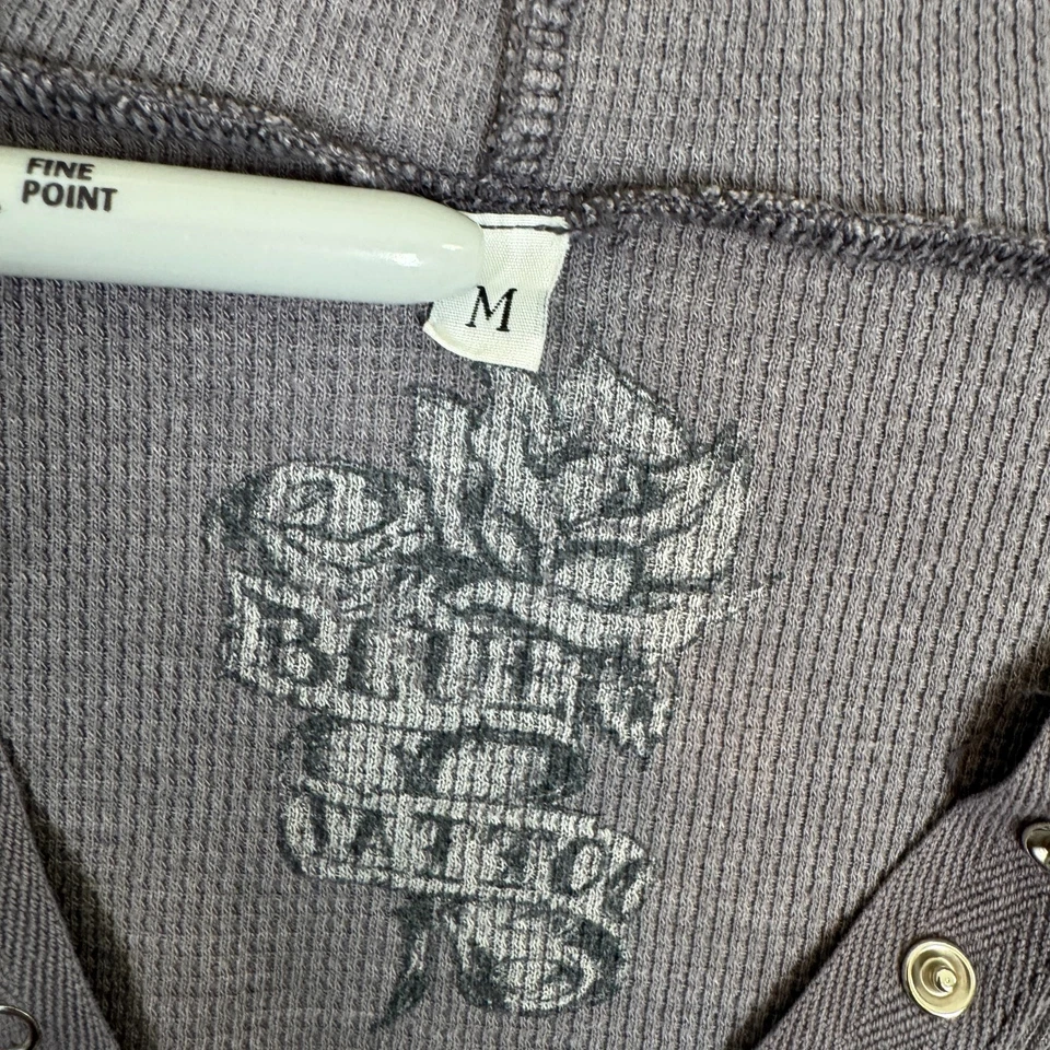 Vintage Blue Tattoo Hoodie Womens Medium Gray Fairy Grunge Surf Crush Floral Y2K - Image 3 of 4