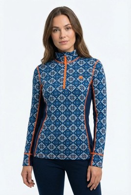 Kari Traa 100% Merino Wool Thermo Base Layer Thermo Top Half Zip Gr.S