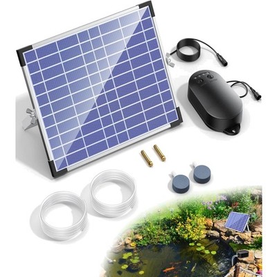 Solar Teichbelüfter 15 W mit Batterie, 4400 mAh Solar Sauerstoffpumpe für Tei...