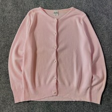 VINTAGE SOSTANZA MADE IN USA PREPPY PINK CARDIGAN SWEATER / SMALL