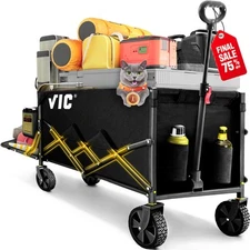 Folding Wagon 440LBs Heavy Duty Utility Cart for Beach Camping Garden Sports