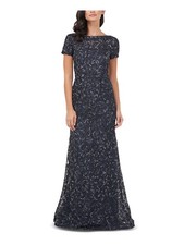 JS COLLECTION Womens  Short Sleeve Full-Length Formal Gown Dress