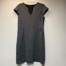 Banana Republic Sheath Dress Womens 14 Grey Excellent Pockets V-Neck Career