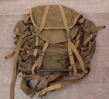 Vtg Late WWII Era British Army Bergen Backpack Rucksack Canvas Military Bag SAS