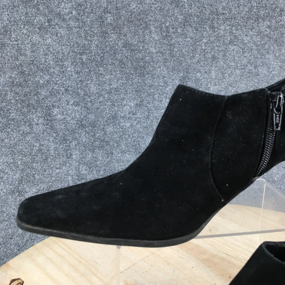 Botas Bandolino Mujer 9 M Graciosas Cremallera Lateral Tacón Botín Negro Gamuza Foto 4 de 4