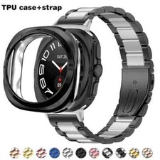Metal Strap Wrist Watch Band Soft TPU Case For Samsung Galaxy Watch 7 Ultra 47mm