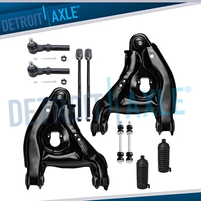 Front Lower Control Arms Sway Bar Links Tie Rod Ends for 1994-2004 Ford Mustang