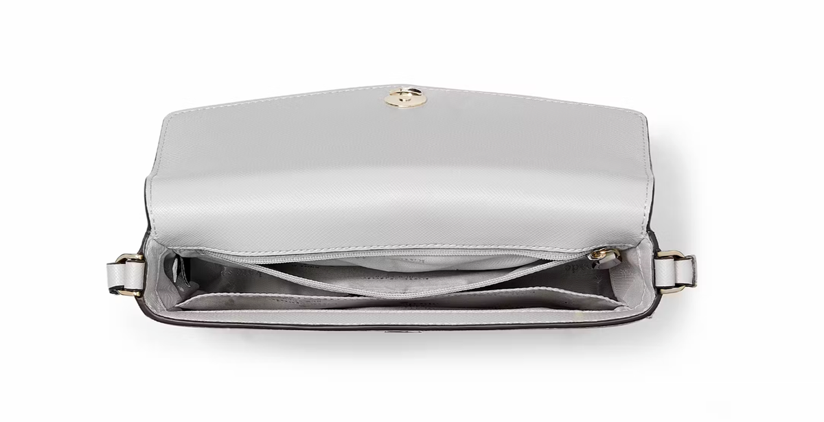 New Kate Spade Sadie Envelope Crossbody Platinum Grey with Dust