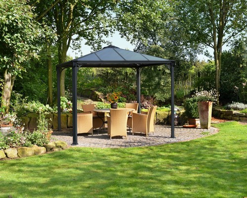 Palram - Canopia | Palermo 3X3 Hardtop All Season Gazebo Series Grey Structure - Picture 9 of 10