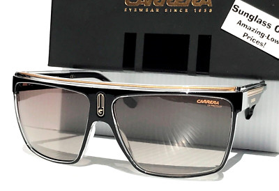 NEW CARRERA Shiny Black & Gold Frame Brown Lens Sunglass 22/N 2M2/HA