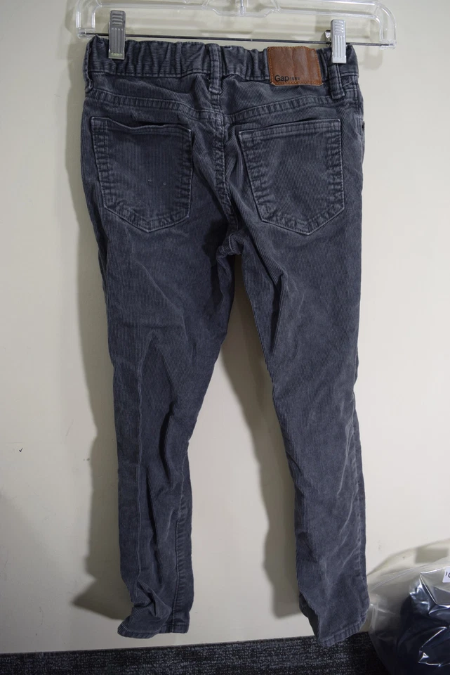 Gap Kids 1969 BOYS 7 Slim Gray Corduroy Small Wale 24x22 Jeans Pants READ - Image 3 of 4