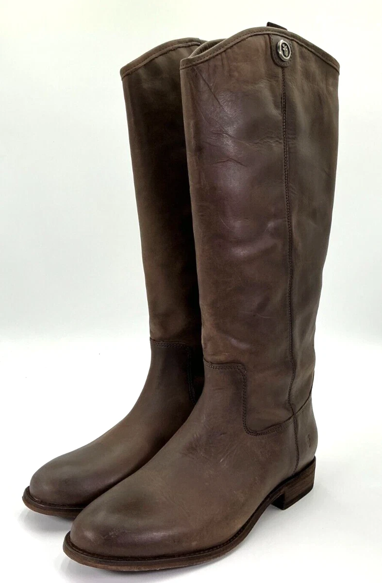 Bottes Cowboy Frye Melissa Button En Cuir Bordeaux - Taille 7.5 - Neuves Avec Boîte