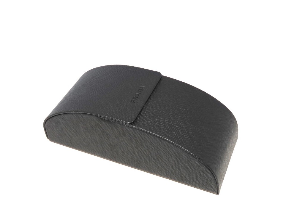 1x Prada Saffiano Large Black Hard Cell Sunglasses Eyeglasses Case
