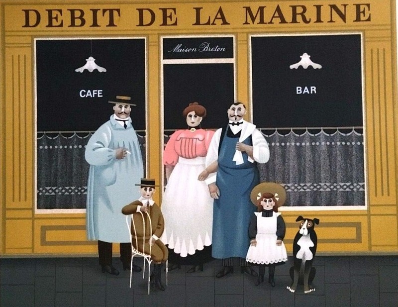 JAN BALET   "DEBIT DE LA MARINE"  Original Stone Lithograph, 215/300 Rives Paper