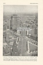 PHILADELPHIA CITY HALL LOGAN SQUARE FAIRMOUNT PARK c1926 PHOTO ILUSTRATION PRINT