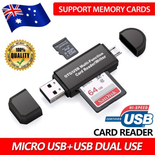 Micro USB OTG to USB 2.0 Adapter SD TF Micro USB Card Reader For PC Mobile Phone - Picture 1 of 12