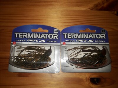 (2) Terminator Unique Pro's Jig Design Finesse Skirted Bass Jig - 3/8 oz - NEW