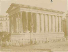 Fevrot. France, Nîmes, la maison carrée vintage albumen print. Albumen Print