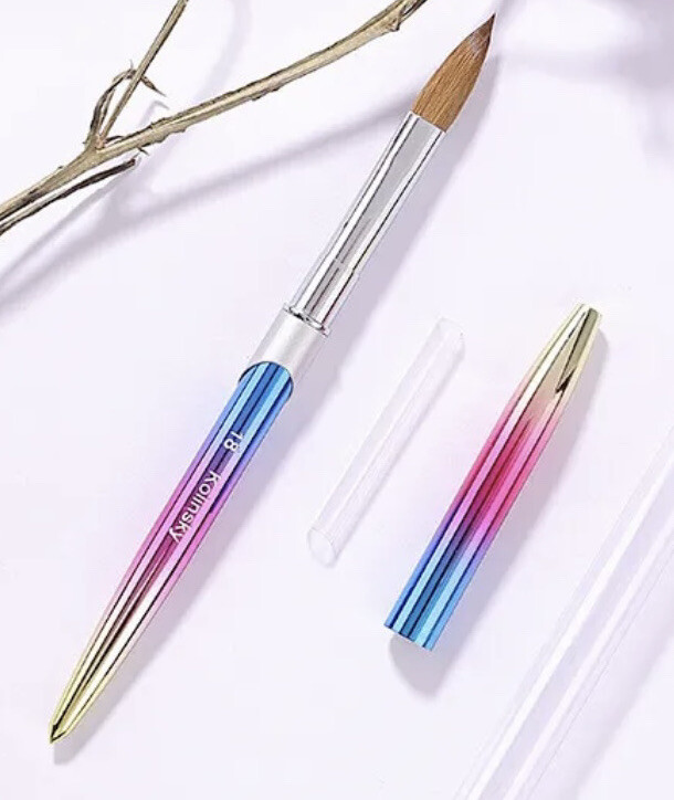 pincel #14 para uñas acrilicas 100% kolinsky