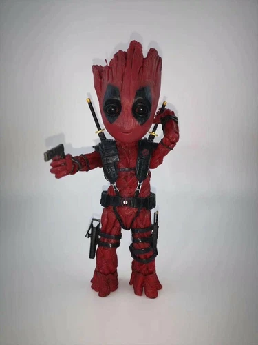 Guardians of The Galaxy Groot Cosplay Deadpool 10" PVC Action Figure Boxed - Picture 15 of 16
