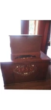 Antique Primitive  chest All original red paint all original iron...