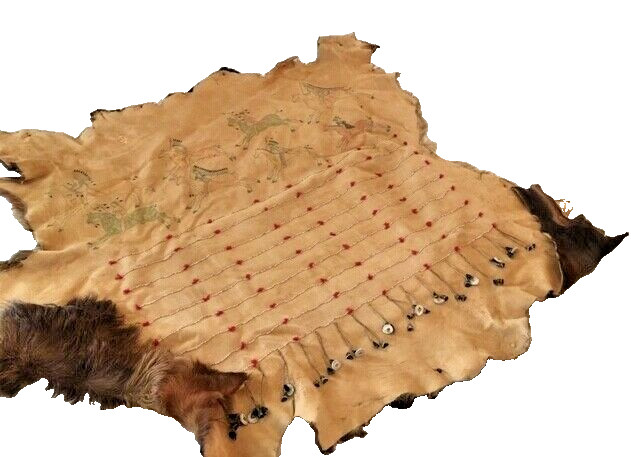 American Indian Elk Hide Robe Collectible - Excellent Condition