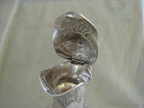 HENIN,ANTIQUE FRENCH CRYSTAL WINE DECANTER WITH SILVERPLATED MOUNT,LATE 19th. - Picture 5 of 18