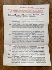 1941 CUBS: Player Contract, SIGNED, Charlie Gilbert, D.1983 (+Ford Frick HOF)