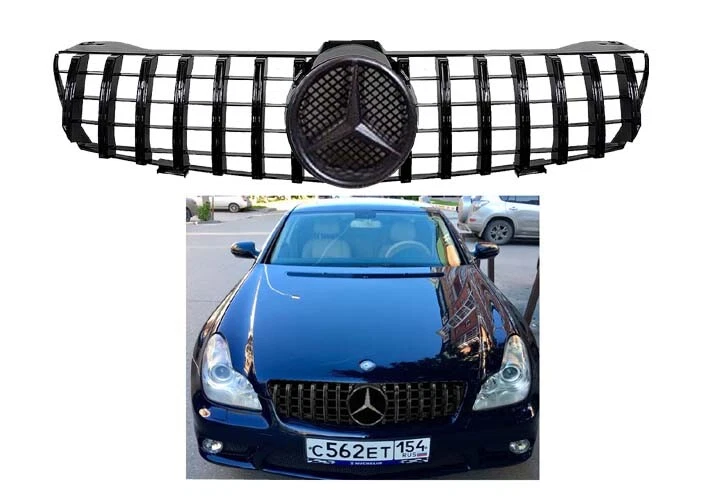 Rejilla todo negra CLS 09-11 GT GTR estilo CLS63 AMG parachoques piezas CLS550 CLS63 estrella Foto 3 de 4