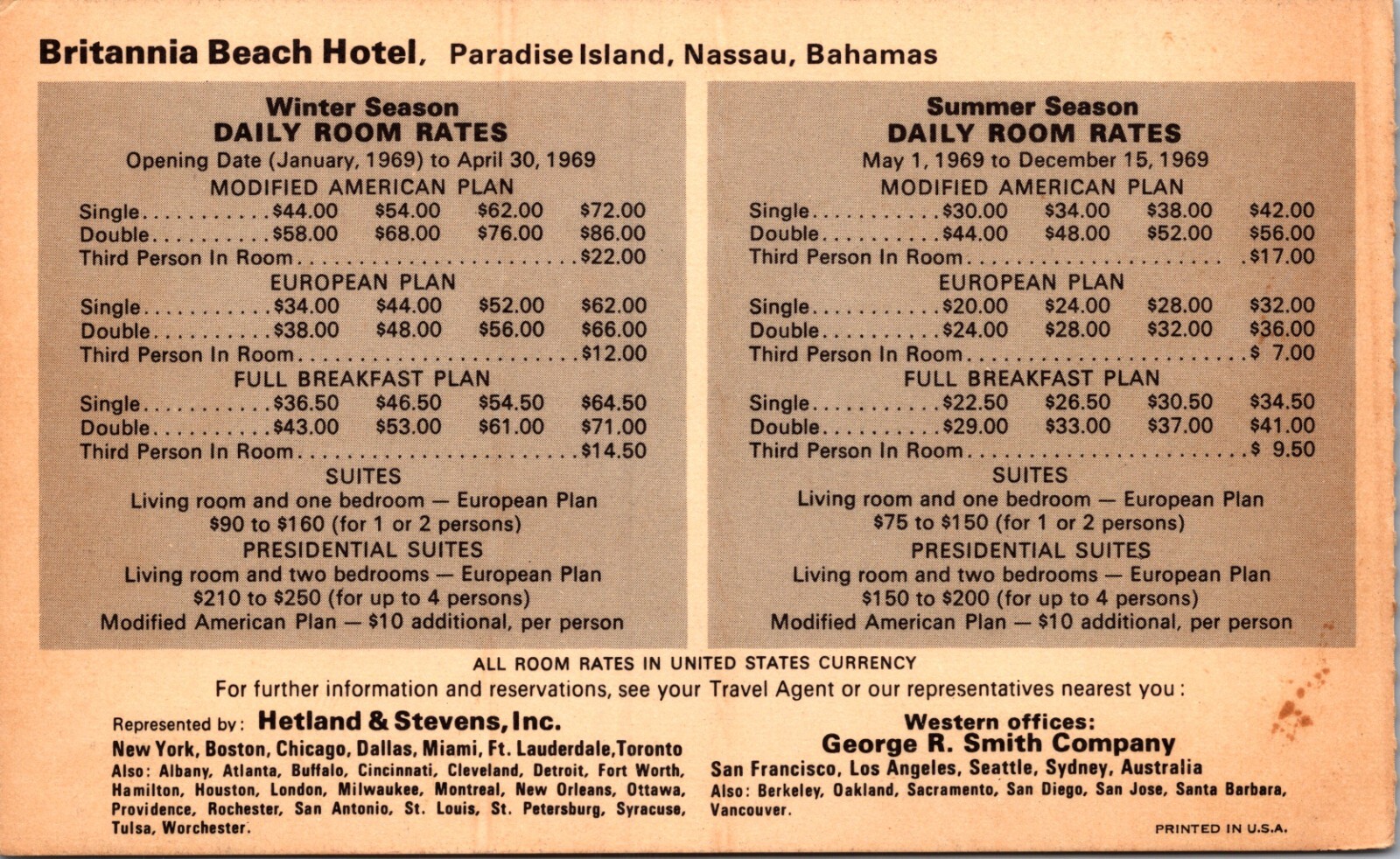 Britannia Beach Hotel Grand opening Paradise Island Bahamas 1969