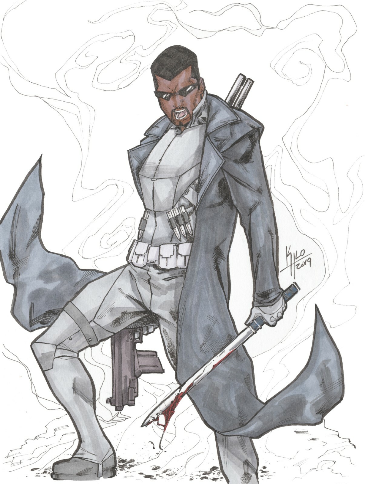 Blade Original Art Kilo Harrison Marvel Comics Avengers Vampire eBay
