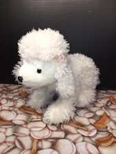 VGUC-10  Toys R Us Animal Alley Plush White Poodle Puppy Dog Pink Bow  Ears