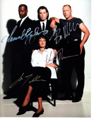 Uma Thurman Willis Jackson Travolta 11x14 Autographed Signed Good Looking & COA