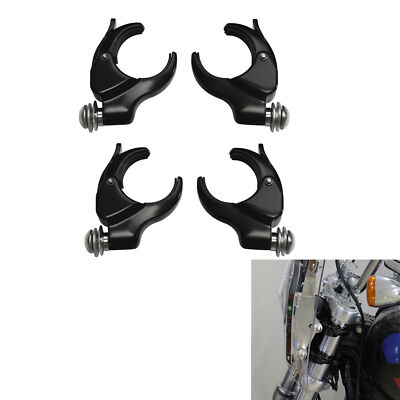 4X 49mm Quick Detach Windshield Clamps Fit For Harley Dyna Street Bob 2006-2017
