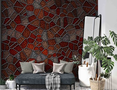 3D Geometric Abstract Art Pattern Self-adhesive Removeable Wallpaper Wall Mural1