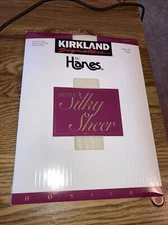 Kirkland Signature Pantyhose by Hanes Control top Reinforced toe , Size EF Pearl